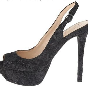Jessica  Simpson  sling back  glitter pumps